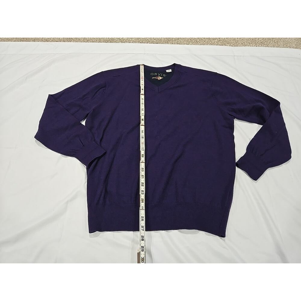 Orvis Mens 100% Merino Wool Sweater Large Purple